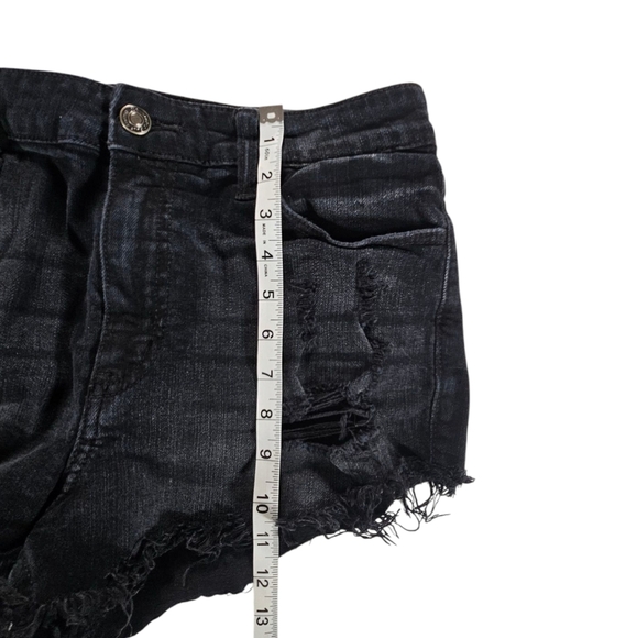 Studio Blue Black Jean Shorts with Distressed Details Size 29 - Picture 5 of 5